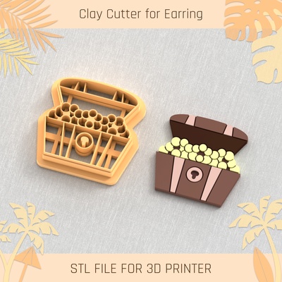 pirates treasures summer clay cutter tools earring turtle beach shell 3d print model - Mito3D