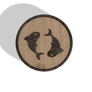 Pesci cartello arte cnc file per legna zodiaco oroscopo astrologia pendente portachiavi simbolo 3d print model - Mito3D