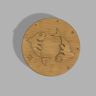 Peixes placa cnc Arquivo madeira zodíaco horóscopo astrologia pingente chaveiro símbolo 3d print model - Mito3D