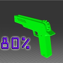 pistol 12 bullets 3d print model - Mito3D