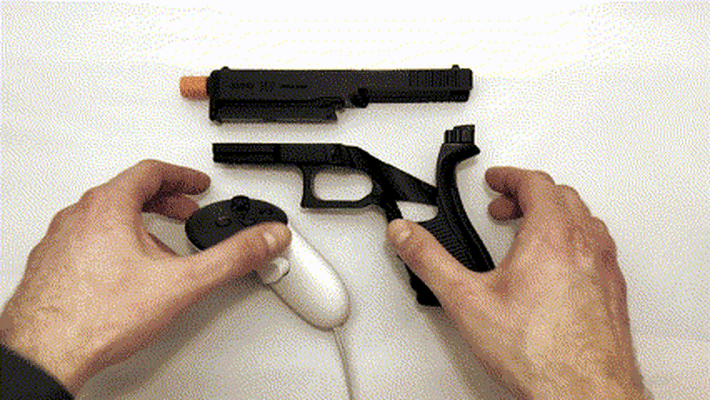 pistol grip glock meta quest 3 oculus vr glock17 handgun gun gadget accurate virtual reality whip gaming stock 3d print model - Mito3D