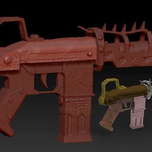 pistola de atirador fortnite a arte automática artilheiro jogo 3d print model - Mito3D