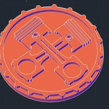 piston art picture emblem 3d print model - Mito3D