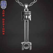 piston v1 biker pendant jewelry 3d print model - Mito3D