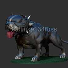 pit bull animal dog fighting teeth fangs staffordshire terrier sculpture art body anatomy boxer husky rottweile dalmatian labrador miniatures figurines 3d print model - Mito3D