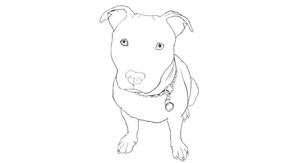 fossa Toro 2d pitbull cane amante viso cucciolo amore interni design emblema logo arte animali parete 3d print model - Mito3D