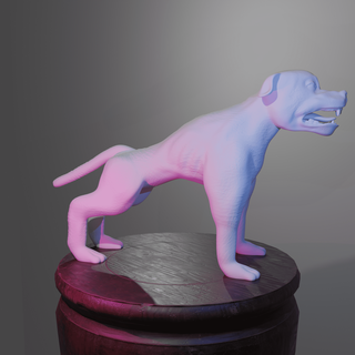 pozo toro ataque Arte perro pitbull rabia 3d print model - Mito3D