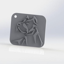 pit bull bear profile key chain 3d print model - Mito3D