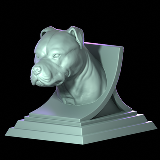 pit bull terrier 3d printable trophy art nature sculpture dog sculptures pitbull animals animal bust 3d print model - Mito3D