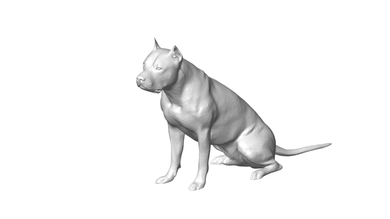 pitbull Arte pitbull escultura animal Arte pared ar vr meta metverso 3d print model - Mito3D