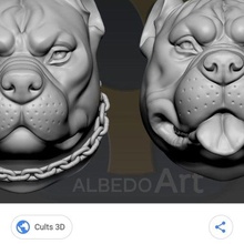 Pitbull büst oyuncak Sanat moda 3d print model - Mito3D