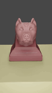 pitbull dog bust dog dog mascot sculpture dog bust  3d print model - Mito3D