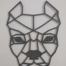 pitbull cão geométricas a casa geométricas, de animais adornos cães enfeite estimação decorar sua lareira amantes do paixão 3d print model - Mito3D