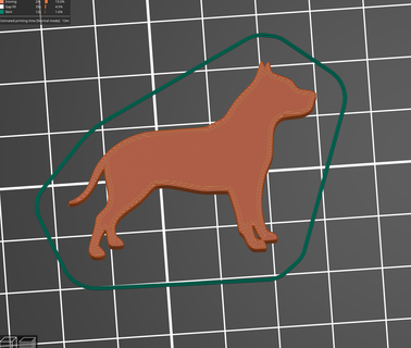 pitbull chien silhouette gadget fosse taureau chiens dessin clé stl personnel Personnel amstaff 3d print model - Mito3D