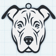 pitbull cane etichetta collana pendente chiave squillare regalo memoria mascotte 3d print model - Mito3D