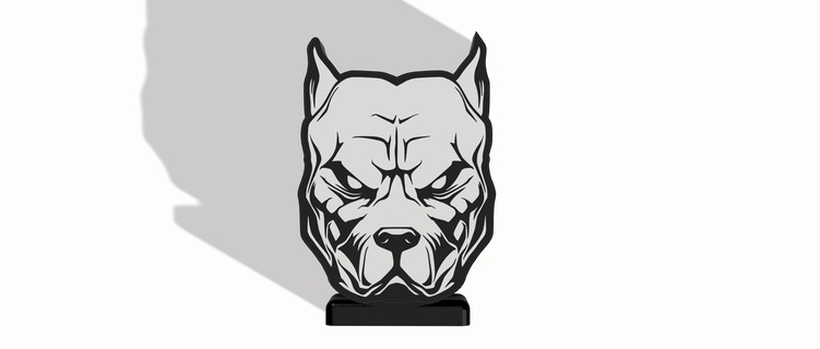 pitbull lamp led dog 3d print model - Mito3D
