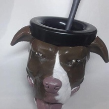 pitbull camarade gourdes chien 3d print model - Mito3D