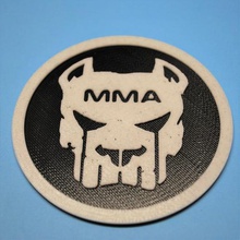 pitbull mma coaster sanat işaretleri logolar 3d print model - Mito3D