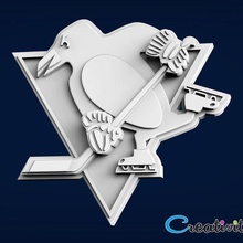 Pittsburgh penguenler 3d logo kolye Yazdır model Sanat nhl hokey amblem sembol işaret afiş baskı 3d print model - Mito3D