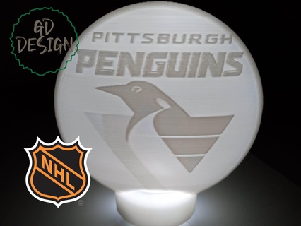 pittsburgh penguins hockey puck light tealight nightlight nhl sports cor 3d print model - Mito3D