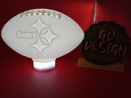 pittsburgh steelers 3d football tealight light reading party nightlight office kids room art decor man cave shed sports game nfl 3d print model - Mito3D