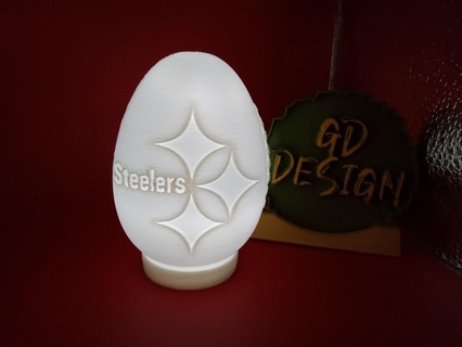 pittsburgh steelers football easter egg fillable tealight 3d print model - Mito3D