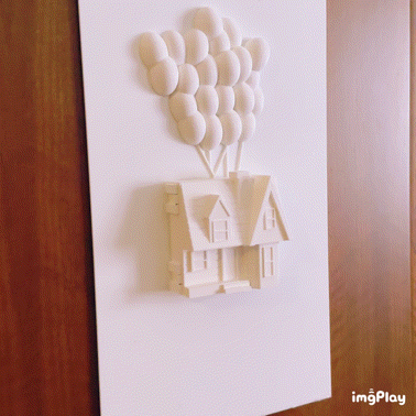 pixar house key holder paradise fall disney keys balloons 3D print model - Mito3D