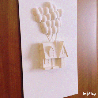 pixar house key holder paradise fall disney keys balloons 3d print model - Mito3D