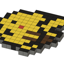 Pixel Kunst Pokémon Pikachu Würfel 3d print model - Mito3D