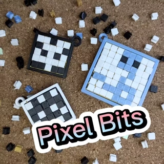 pixel bits - art & toy retro gaming fast print easy 3d print model - Mito3D