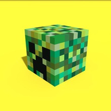 pixel creeper head game figurine minecraft art toy mob magical voxel paint model 3d monster 3d print model - Mito3D