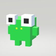 pixel frog animal cube 3d print model - Mito3D
