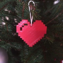 pixel coração a casa decoração natal 8 bits 8-bit 3d print model - Mito3D
