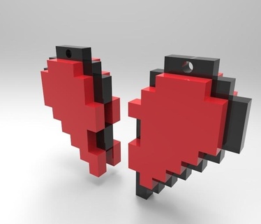 pixel heart mercedes vassa zona3d accessories 3d print model - Mito3D