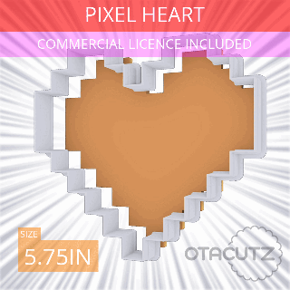 pixel heart cookie cutter 575in 146cm fondant ausstechform cortador de galletas biscoito tagliabiscotti commercial use set cookies video game nintendo zelda valentine's day 3d print model - Mito3D