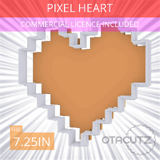 pixel heart cookie cutter 725in 184cm fondant ausstechform cortador de galletas biscoito tagliabiscotti commercial use set cookies video game nintendo zelda valentine's day 3d print model - Mito3D