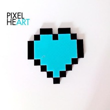 pixel cœur pixels 3d print model - Mito3D