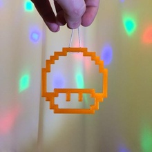 pixel mushroom mario bros games home decor christmas 3d print model - Mito3D