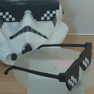 pixel delinquente vita bicchieri occhiali cosplay divertimento 3d print model - Mito3D
