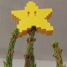 pixel árvore topper estrelas a casa natal makerbotornaments mario voxel decoração 3d print model - Mito3D