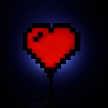 pixelated heart lamp decoration emoticons lighting in love ornament led pixel 3d print model - Mito3D