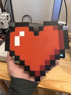 pixelated heart light box 3d print model - Mito3D