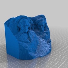 pixelated mount rushmoore architecture buildings structures 3d print model - Mito3D