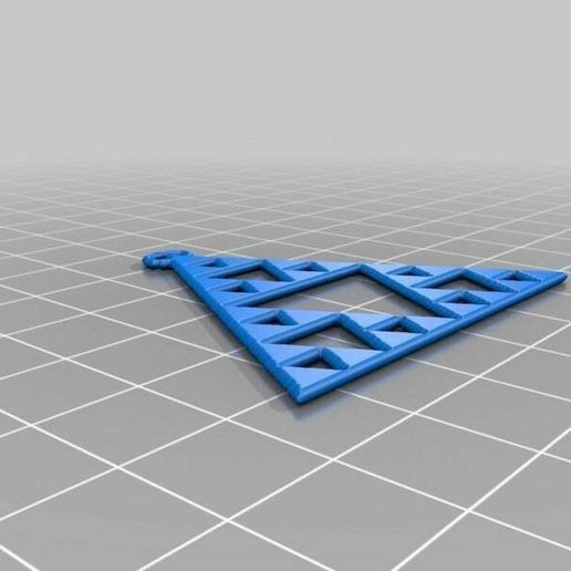 pixelated sierpinski triangle fashion charm keychain necklace pendant pixel 3D print model - Mito3D