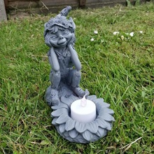 pixie candle holder art ornament tealight 3d print model - Mito3D