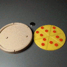 pizza fridge magnet 3d print model - Mito3D