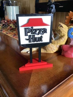 Pizza kulübe işaret nostaljik 3d print model - Mito3D