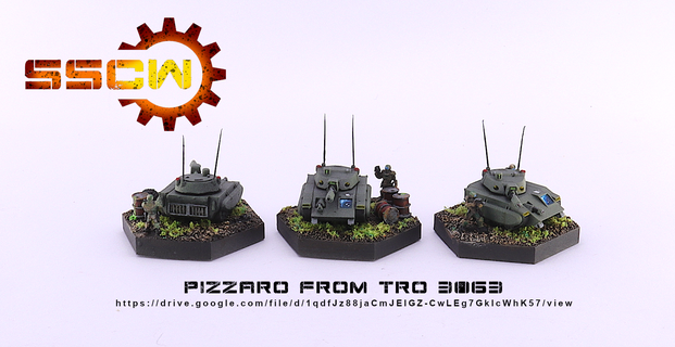 pizzacı adam tank Battletech 6mm altıgen temel savaş oyunları masaüstü reçine kobaylar 3d print model - Mito3D