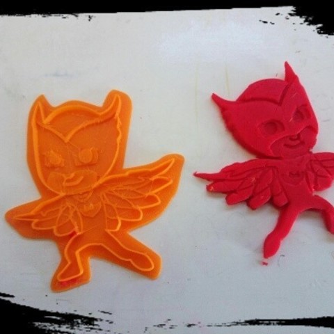 pj máscaras de galletas barro cortador owlette gekko catboy.juego.el la galleta 3D print model - Mito3D