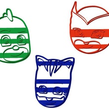 pj masks cookie cutter set home gekko catboy owlette mask fondant 3d print model - Mito3D